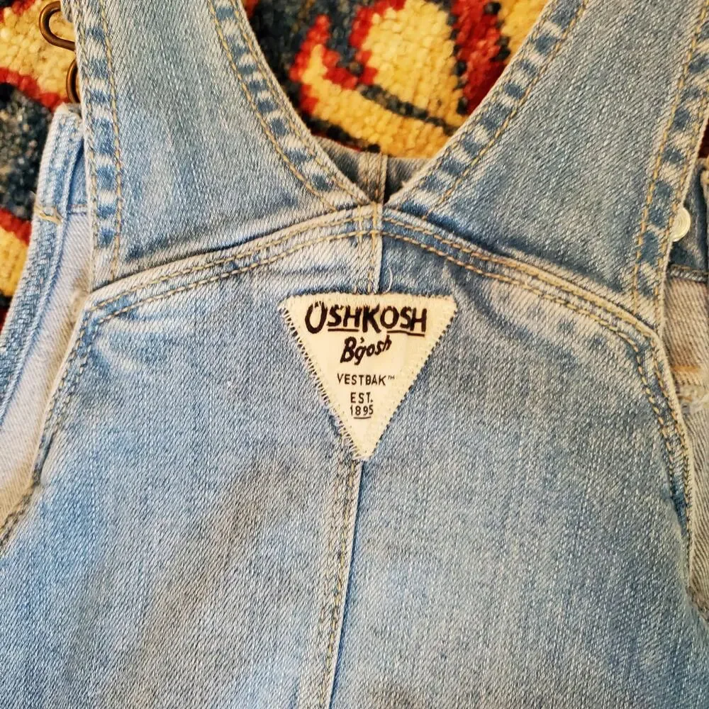 Classic Oshkosh Vestbak Upcycled Restyled Overalls Handmade‎ Girls Sz8